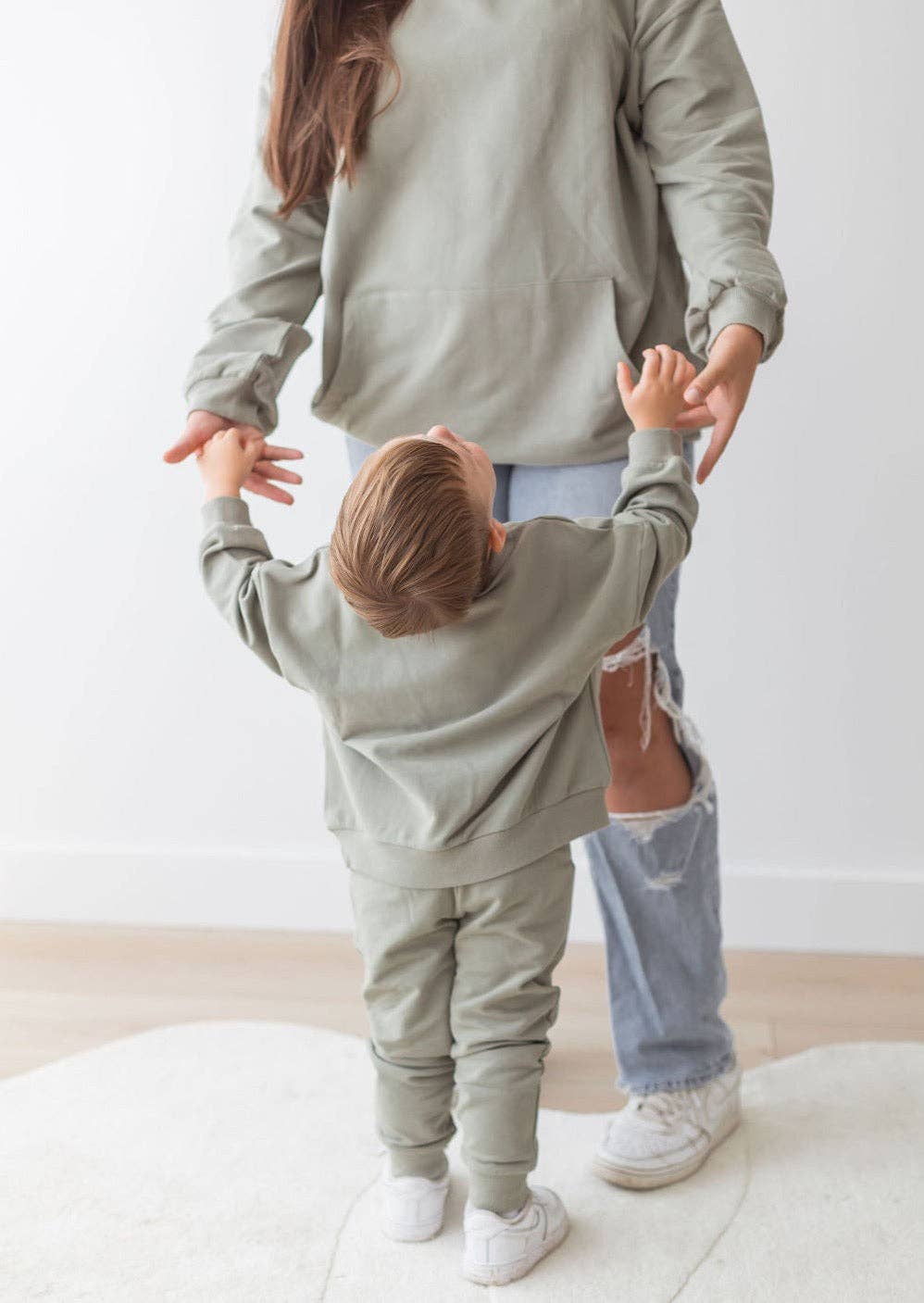 Mila & Co. Sweatshirt & Jogger Set in Basil