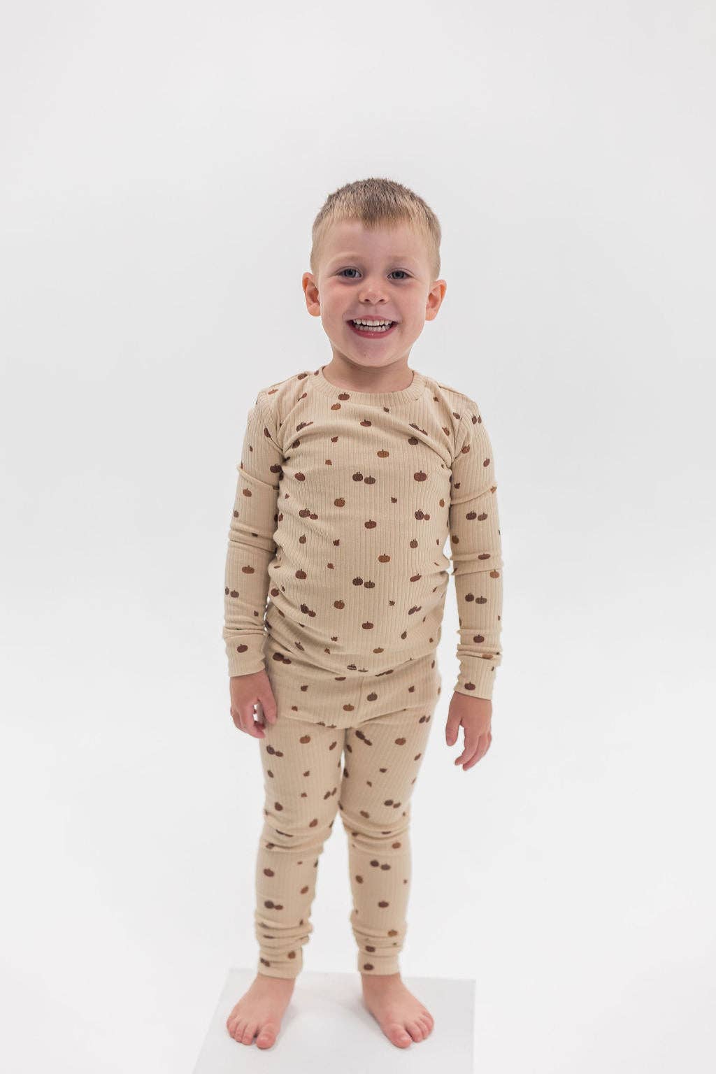 Mila & Co. Ribbed Lounge Set in Pumpkin