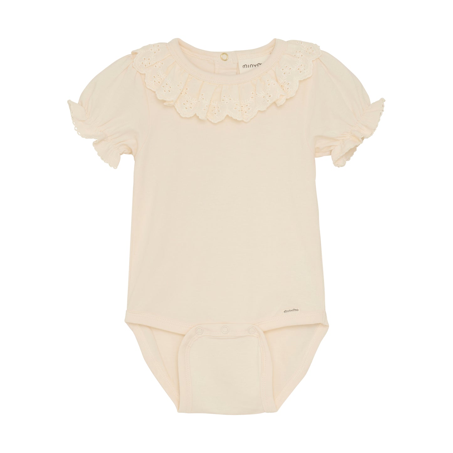 Minymo Collared Bodysuit in White Swan