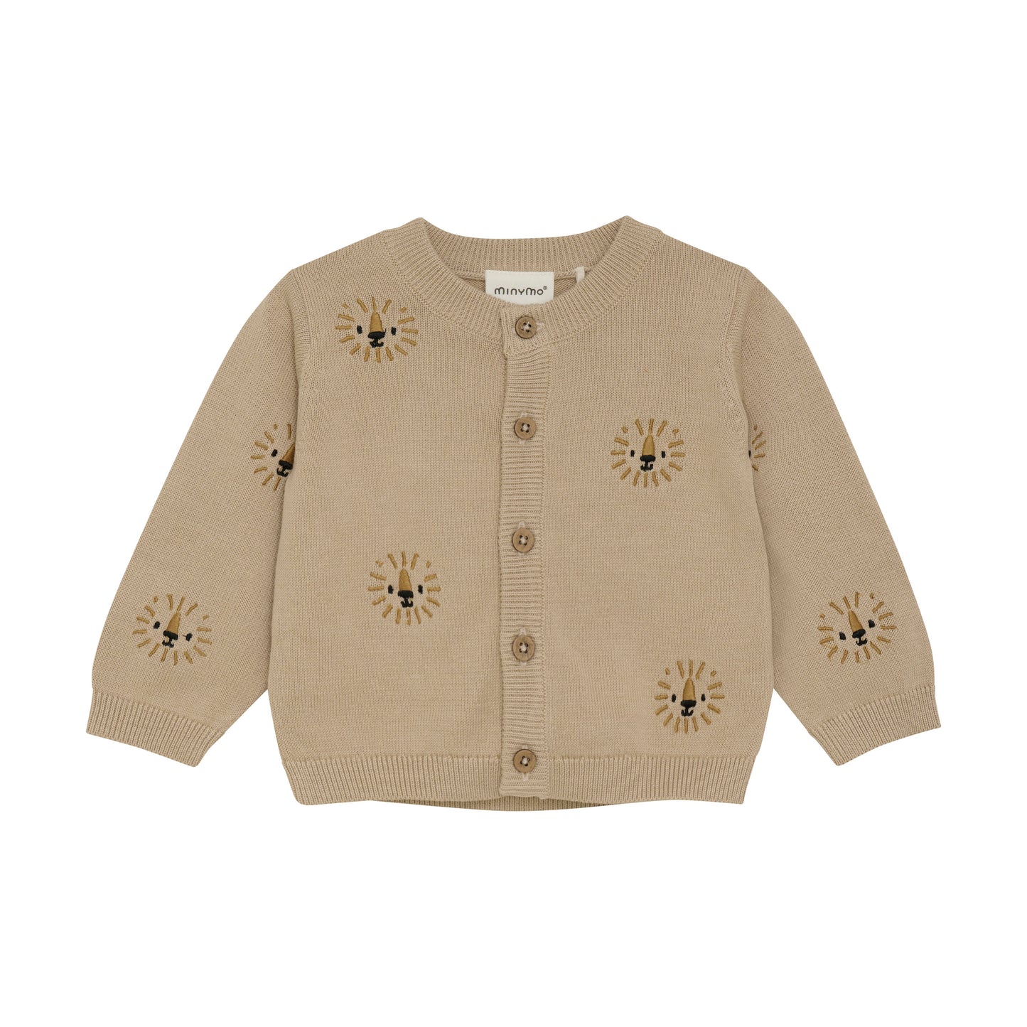 Minymo Knit Cardigan with Embroidered Lions