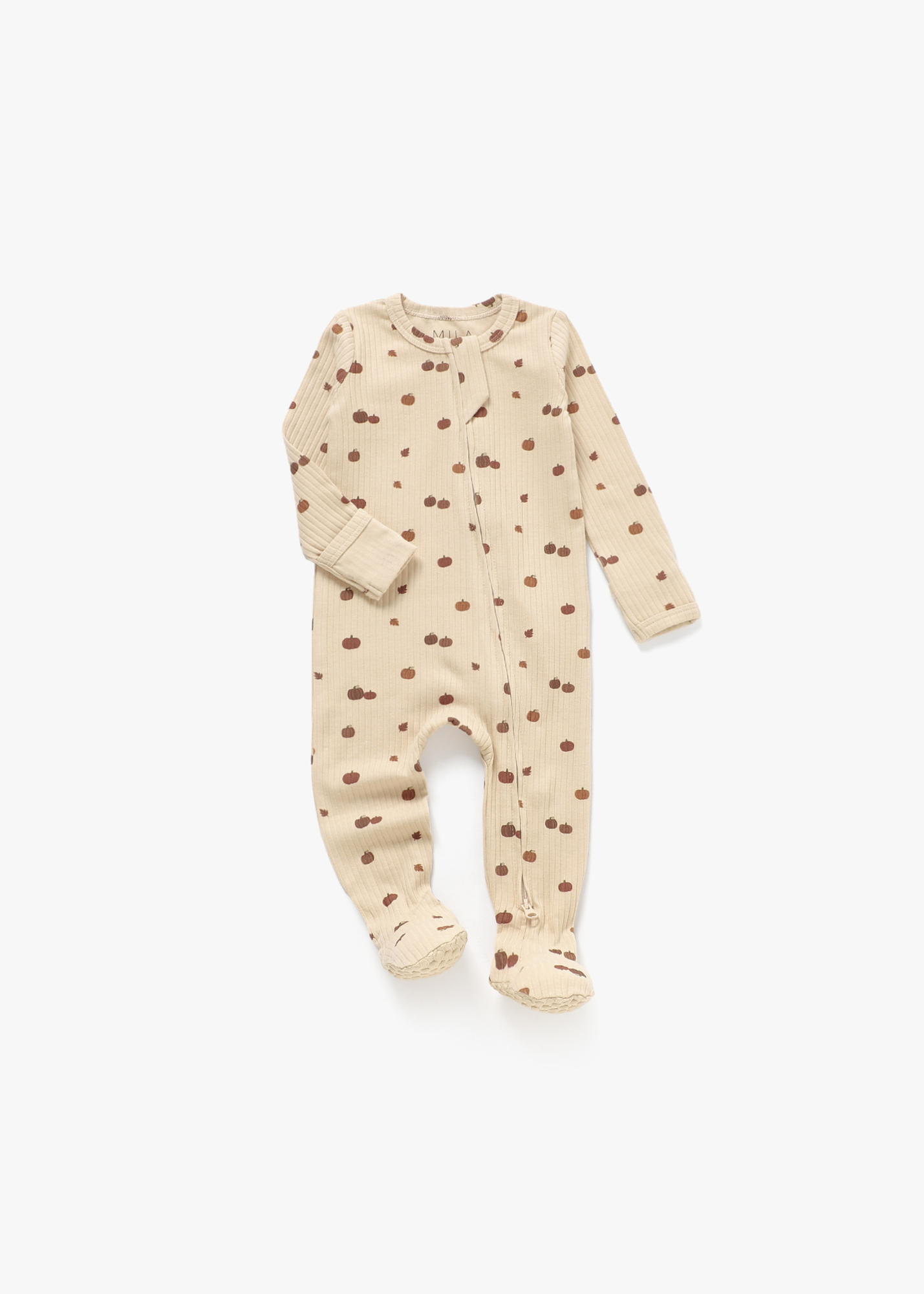 Mila & Co. Ribbed Footie in Pumpkin