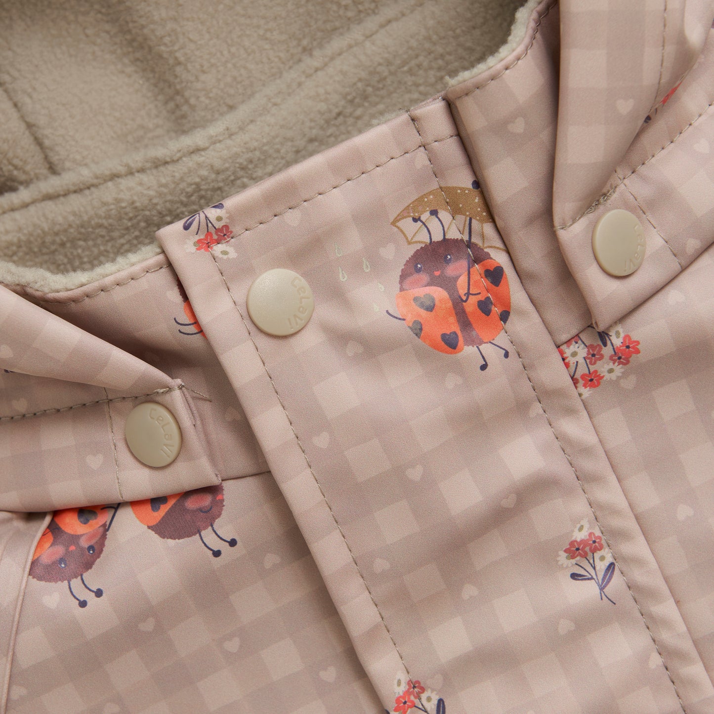 CeLaVi Fleece Lined Rainwear Set in Nasturtium