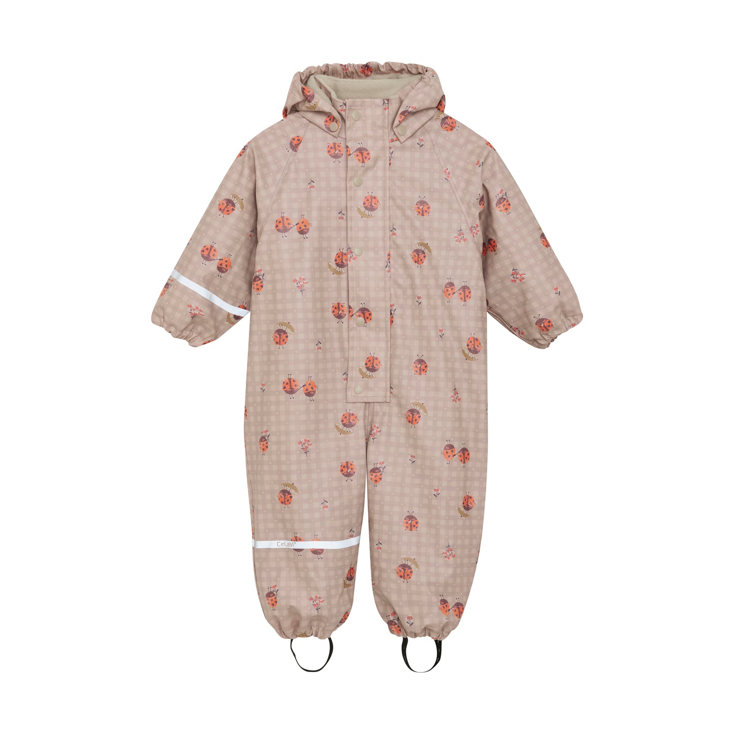 CeLaVi Fleece Lined One Piece Rain Suit in Nasturtium