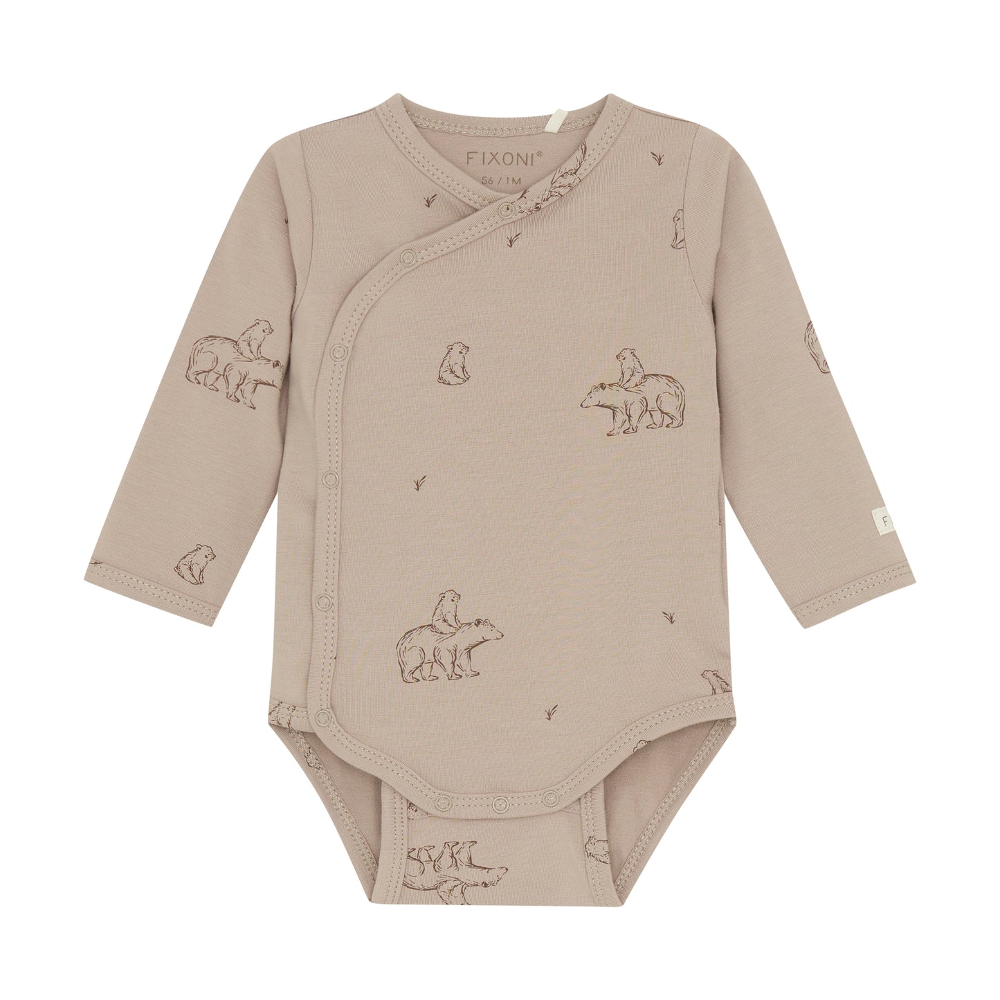 Fixoni Wrap Bodysuit in Mocha Bears