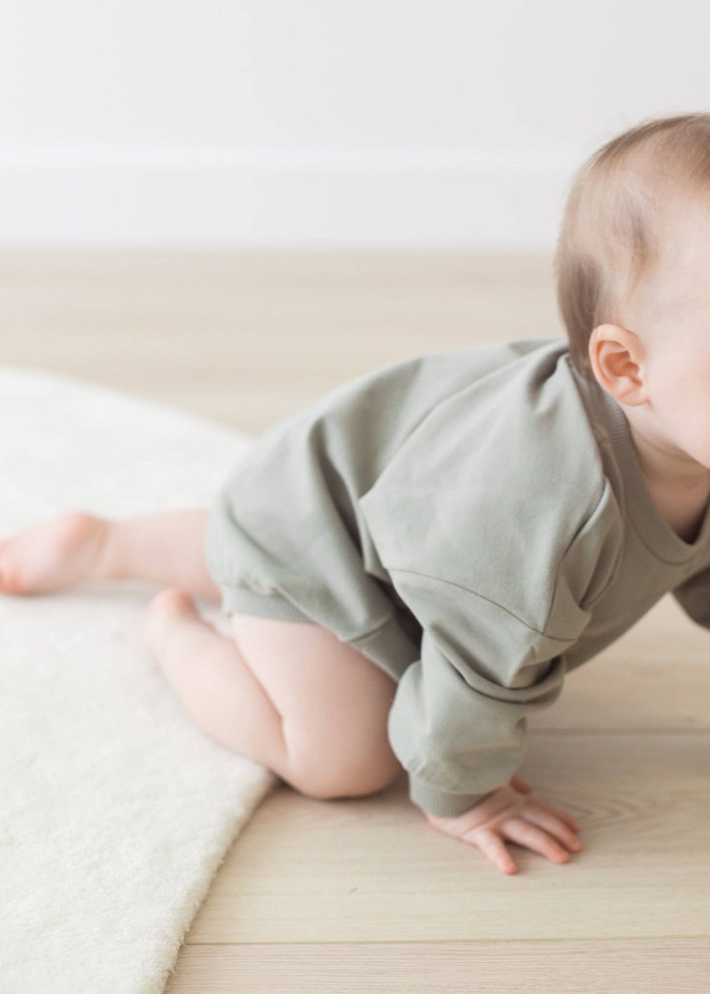 Mila & Co. Sweatshirt Bubble Romper in Basil