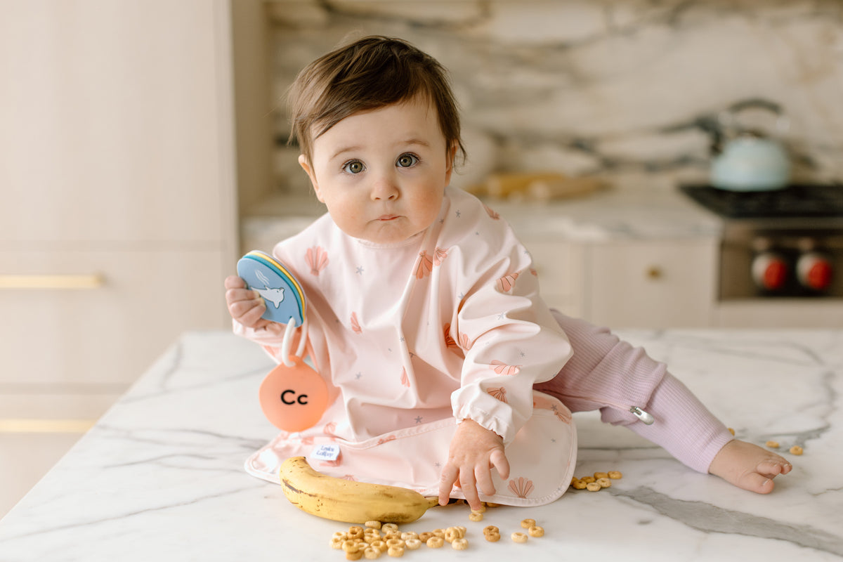 LouLou Lollipop Long Sleeve Bib in Seashells