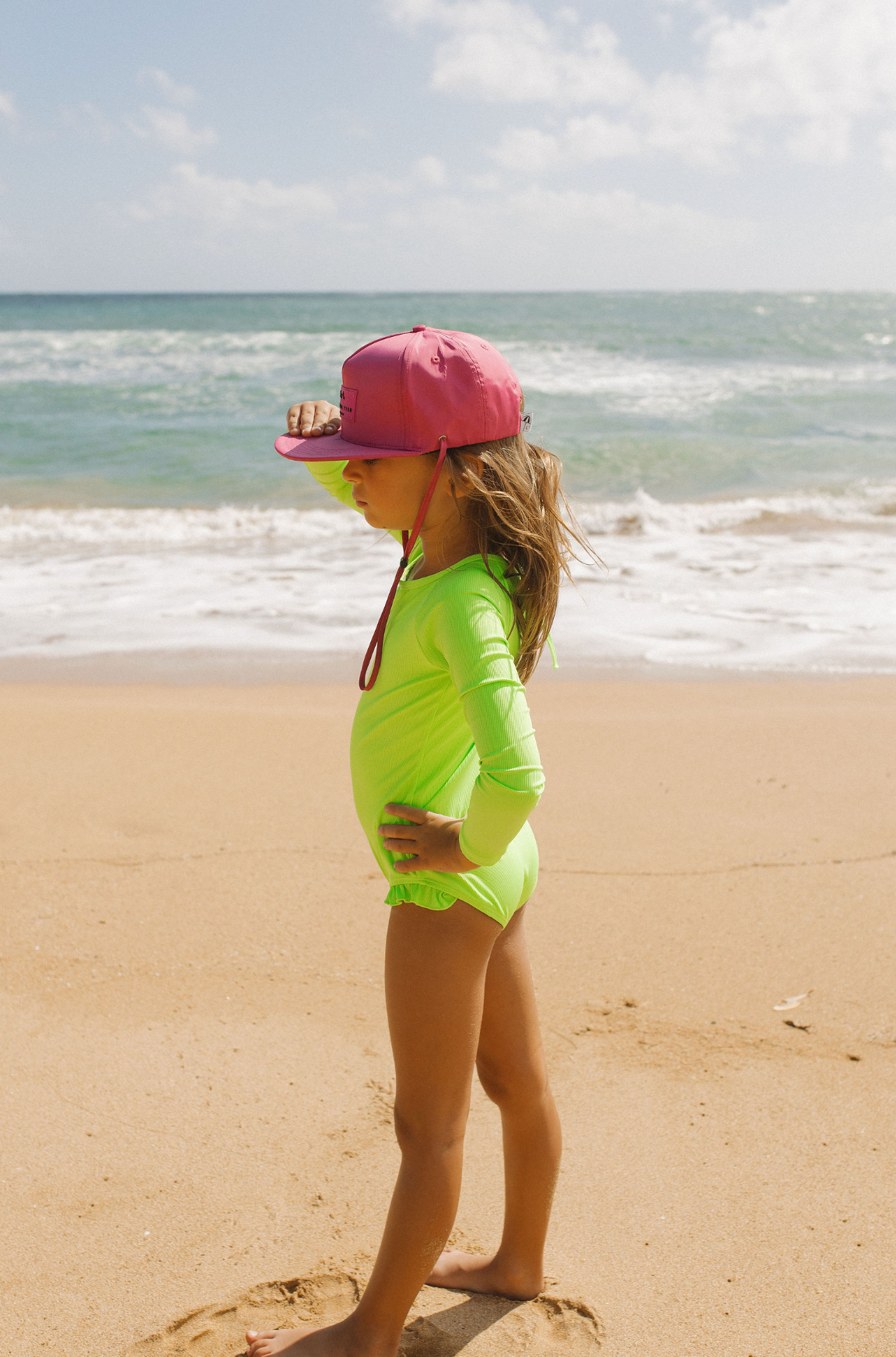 Current Tyed Green Gecko Ribbed Ruffle Rashguard Suit