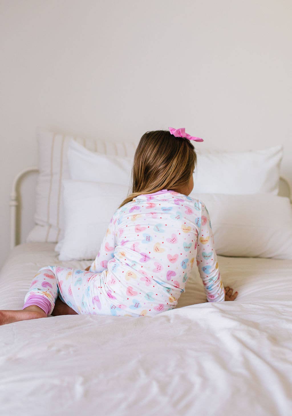 Ollie Jay 2 piece Bamboo Pajama Set in Candy Hearts