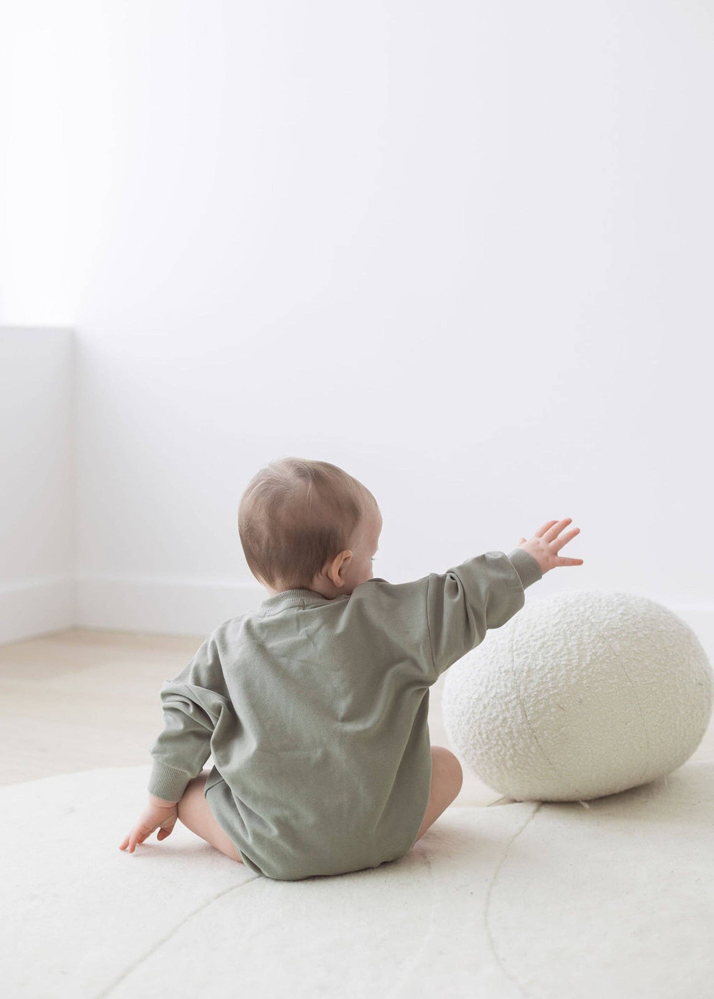 Mila & Co. Sweatshirt Bubble Romper in Basil