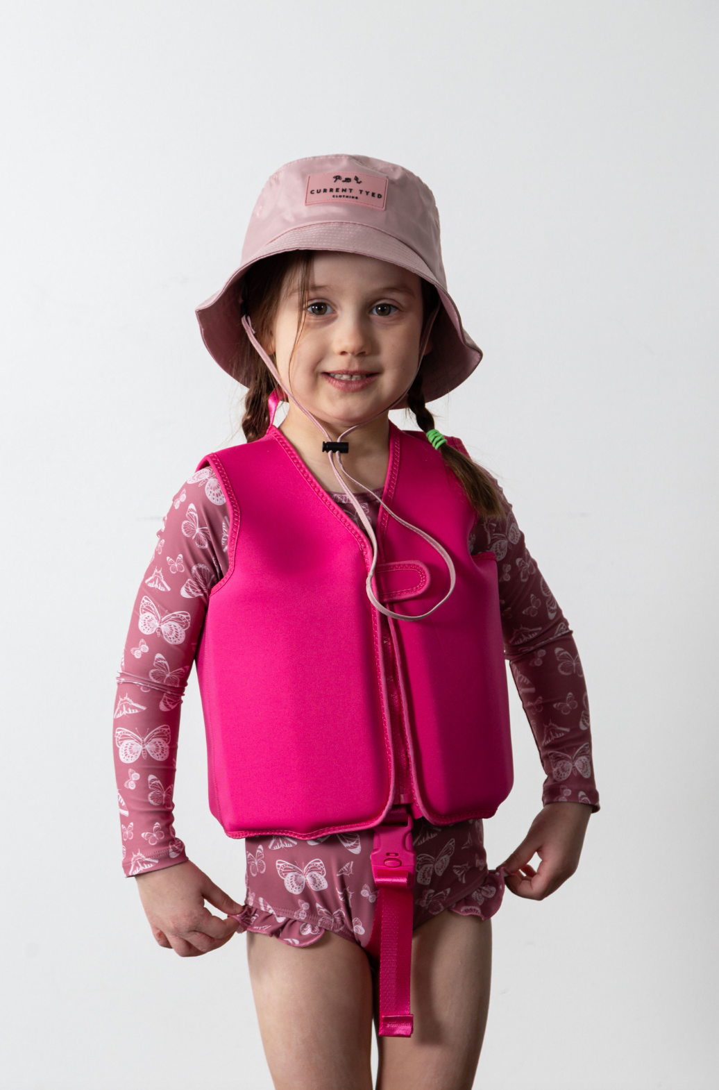 Current Tyed "Brights" Swim Vest in Hot Pink