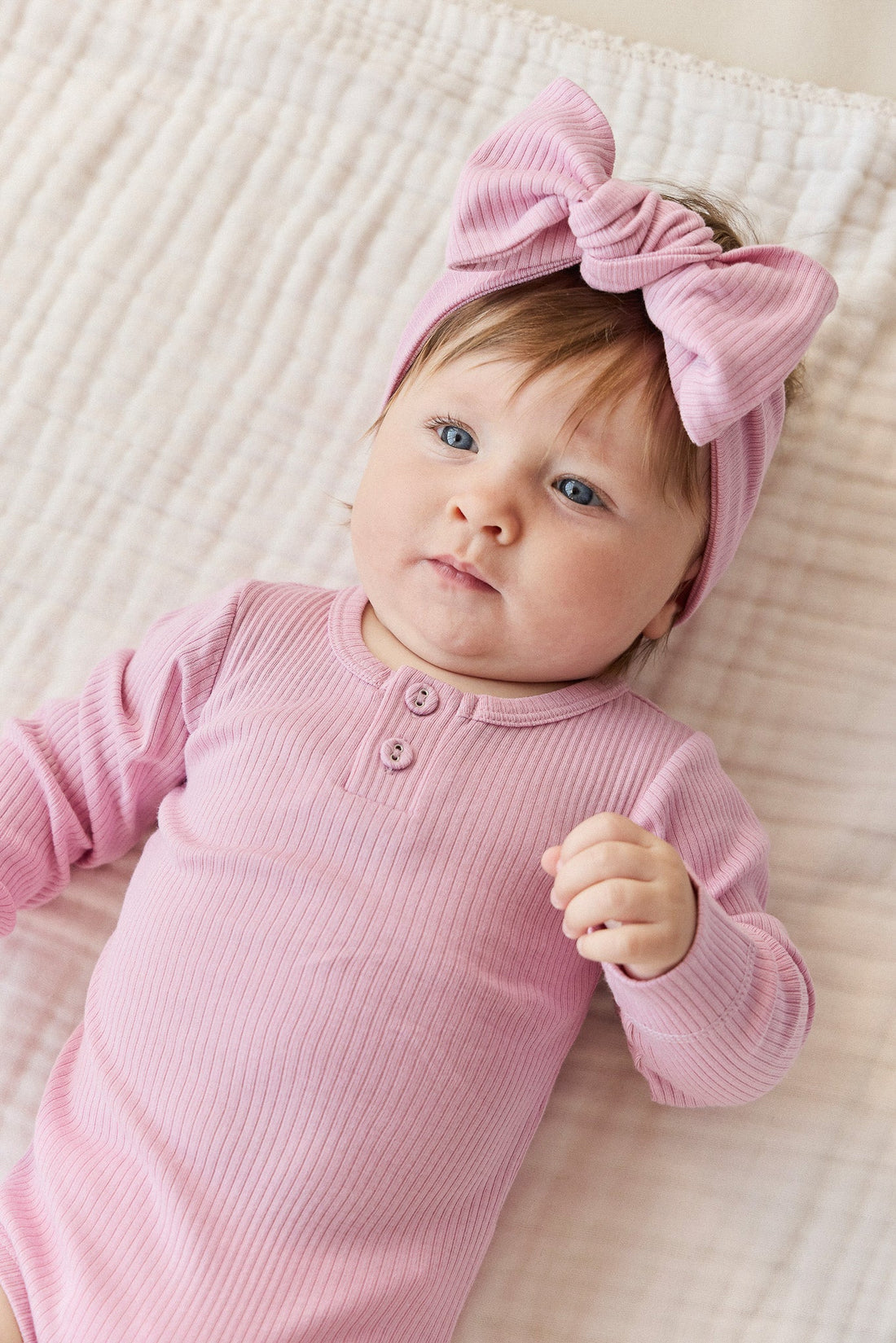 Jamie Kay Organic Cotton Modal Long Sleeve Bodysuit in Dahlia