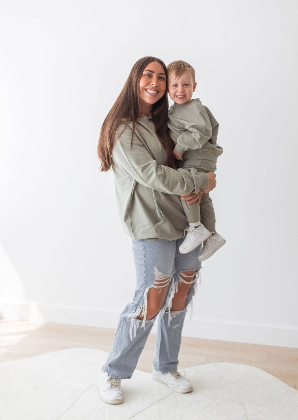 Mila & Co. Sweatshirt & Jogger Set in Basil