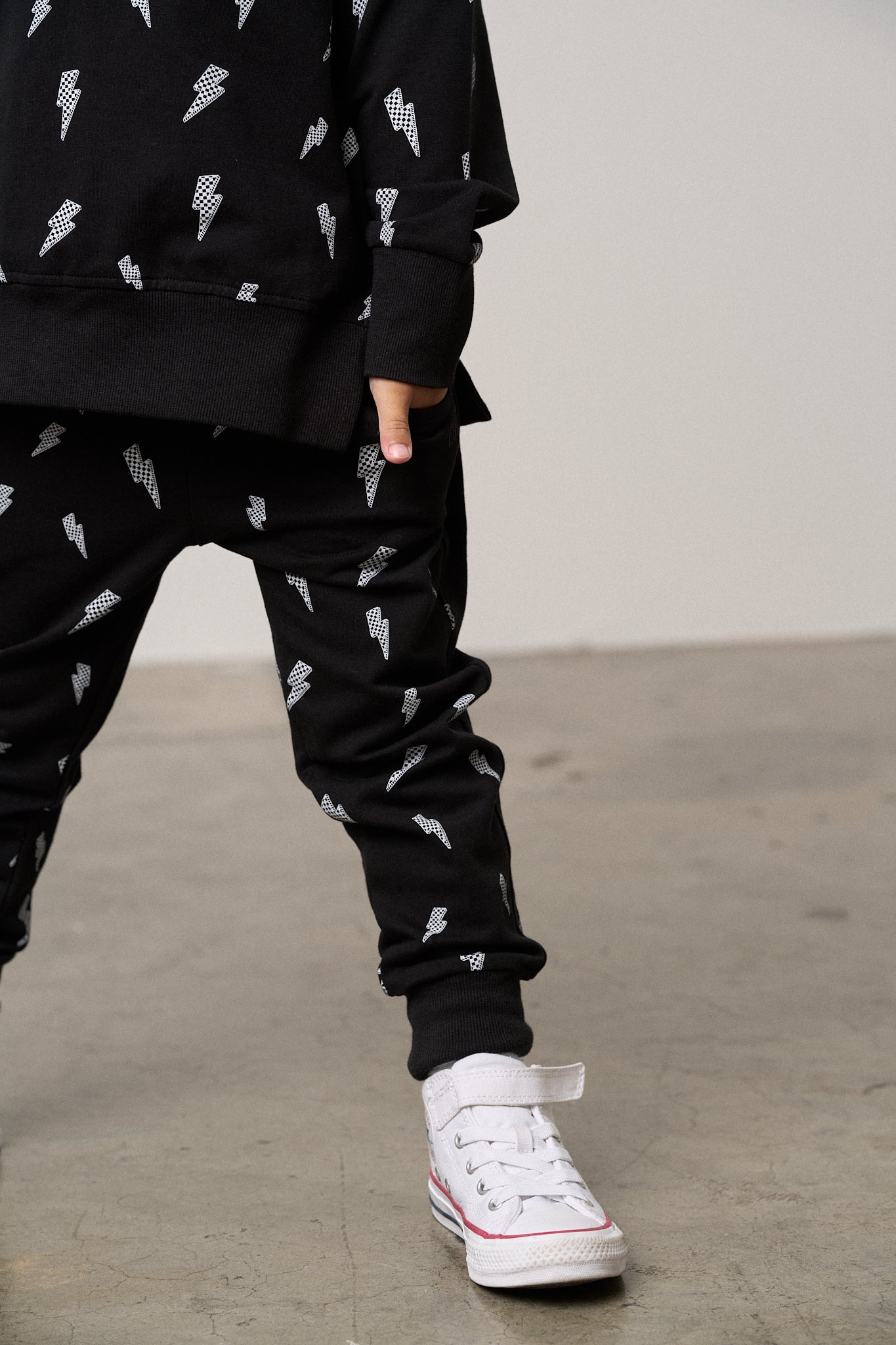Little Bipsy Jogger in Lightning Bolt Black