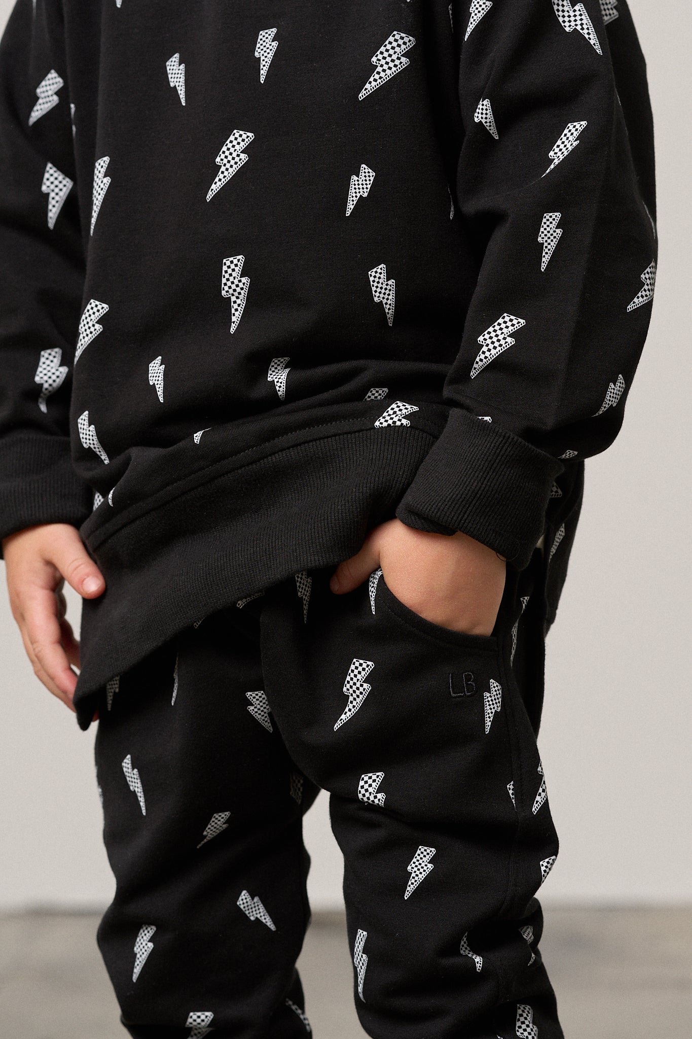 Little Bipsy Jogger in Lightning Bolt Black