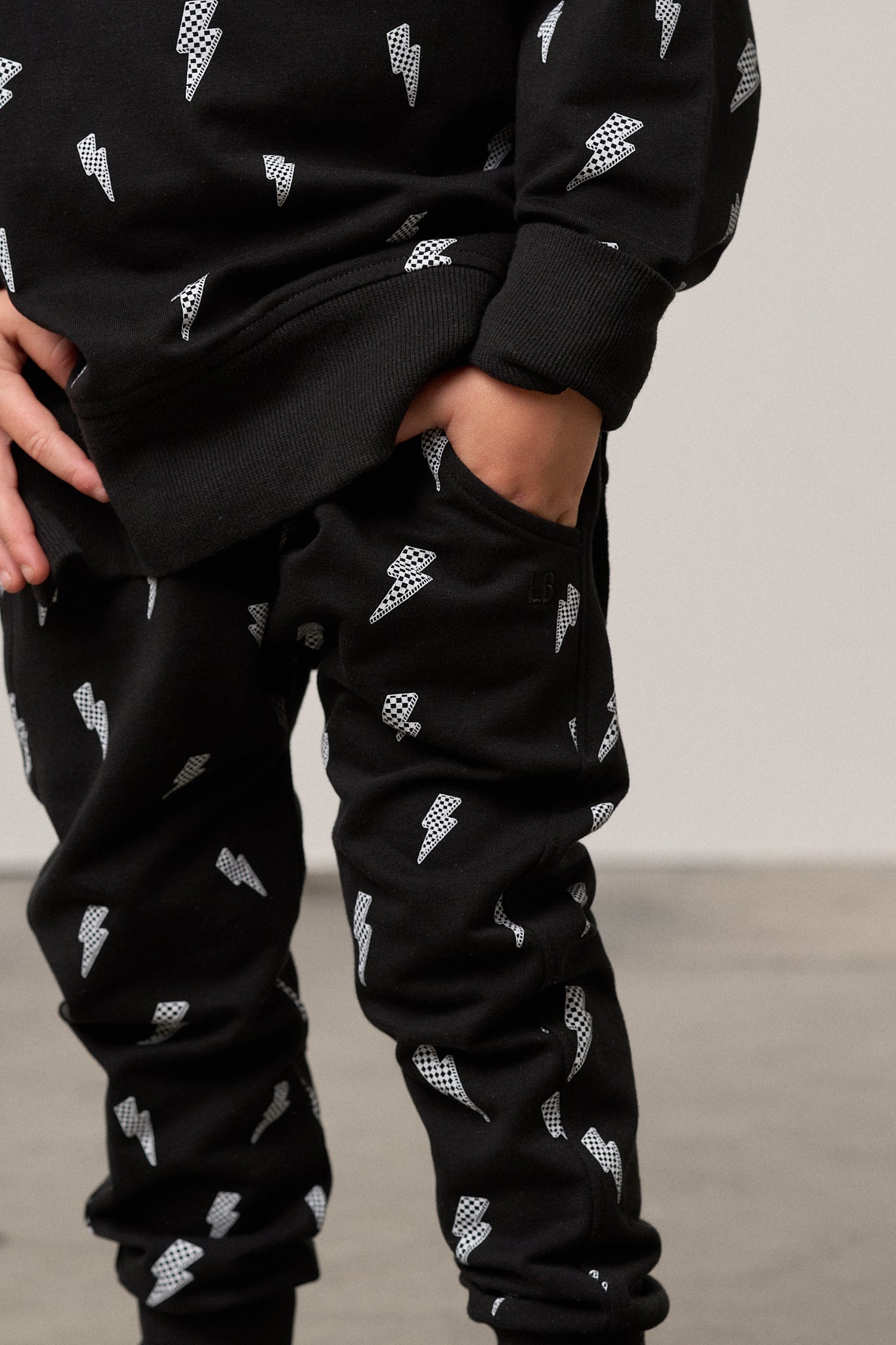 Little Bipsy Jogger in Lightning Bolt Black