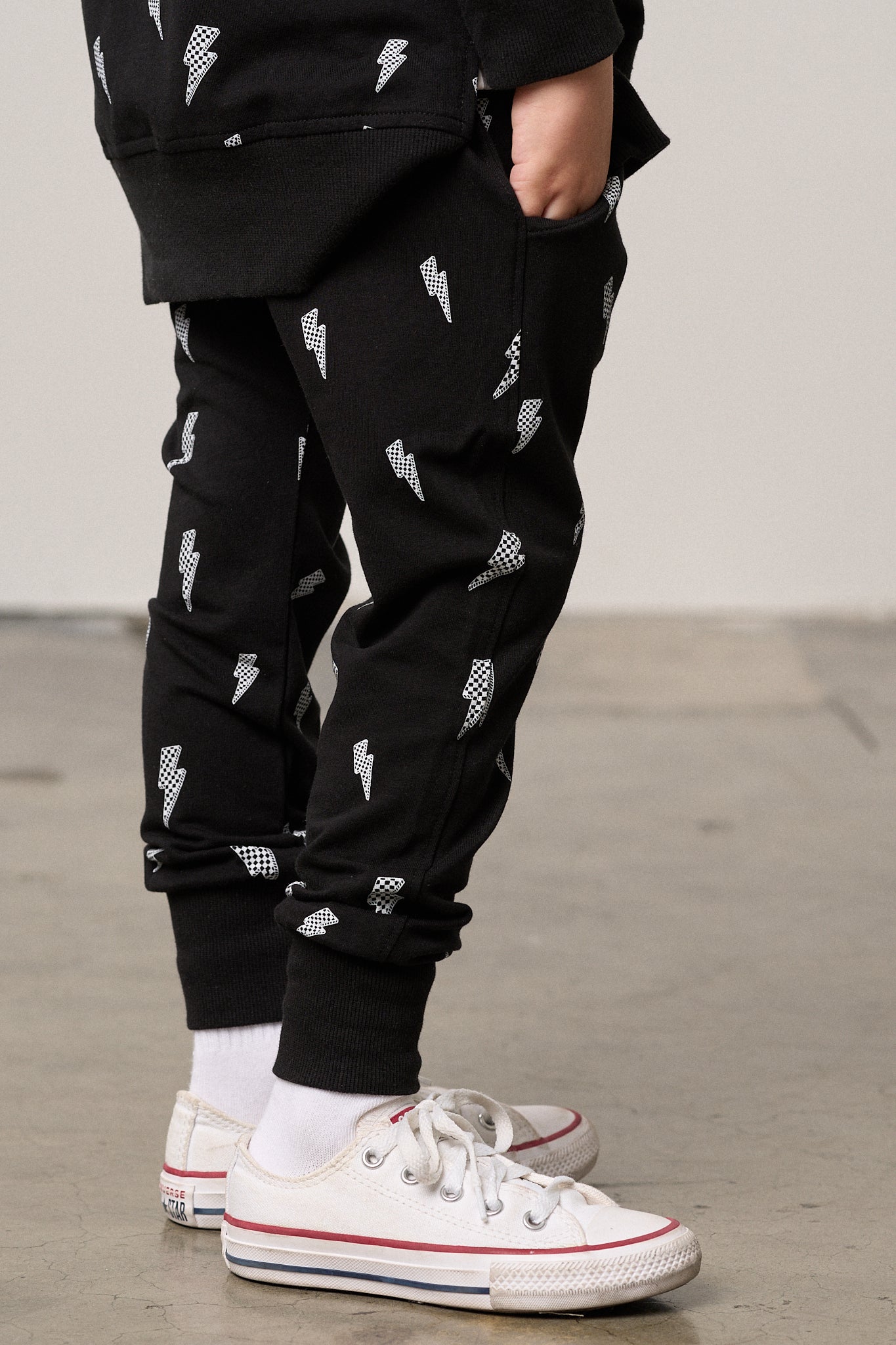 Little Bipsy Jogger in Lightning Bolt Black