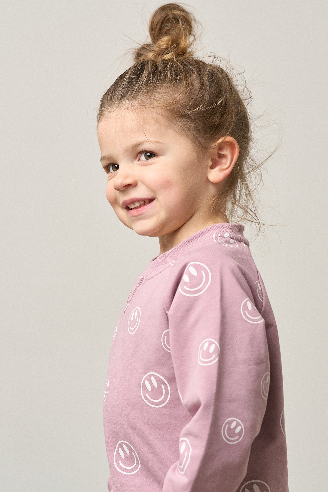 Little Bipsy Pullover in Dusty Purple Smiley