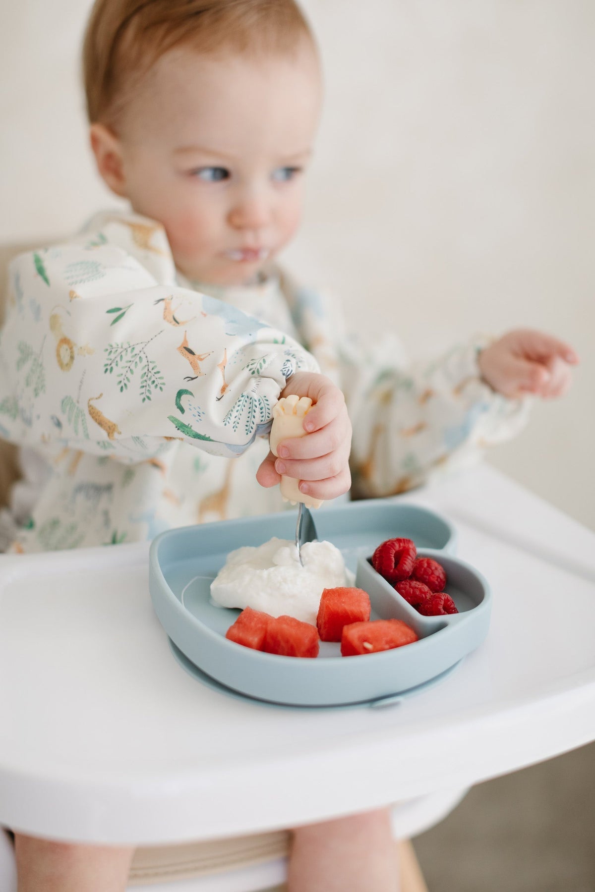LouLou Lollipop Long Sleeve Bib in Safari