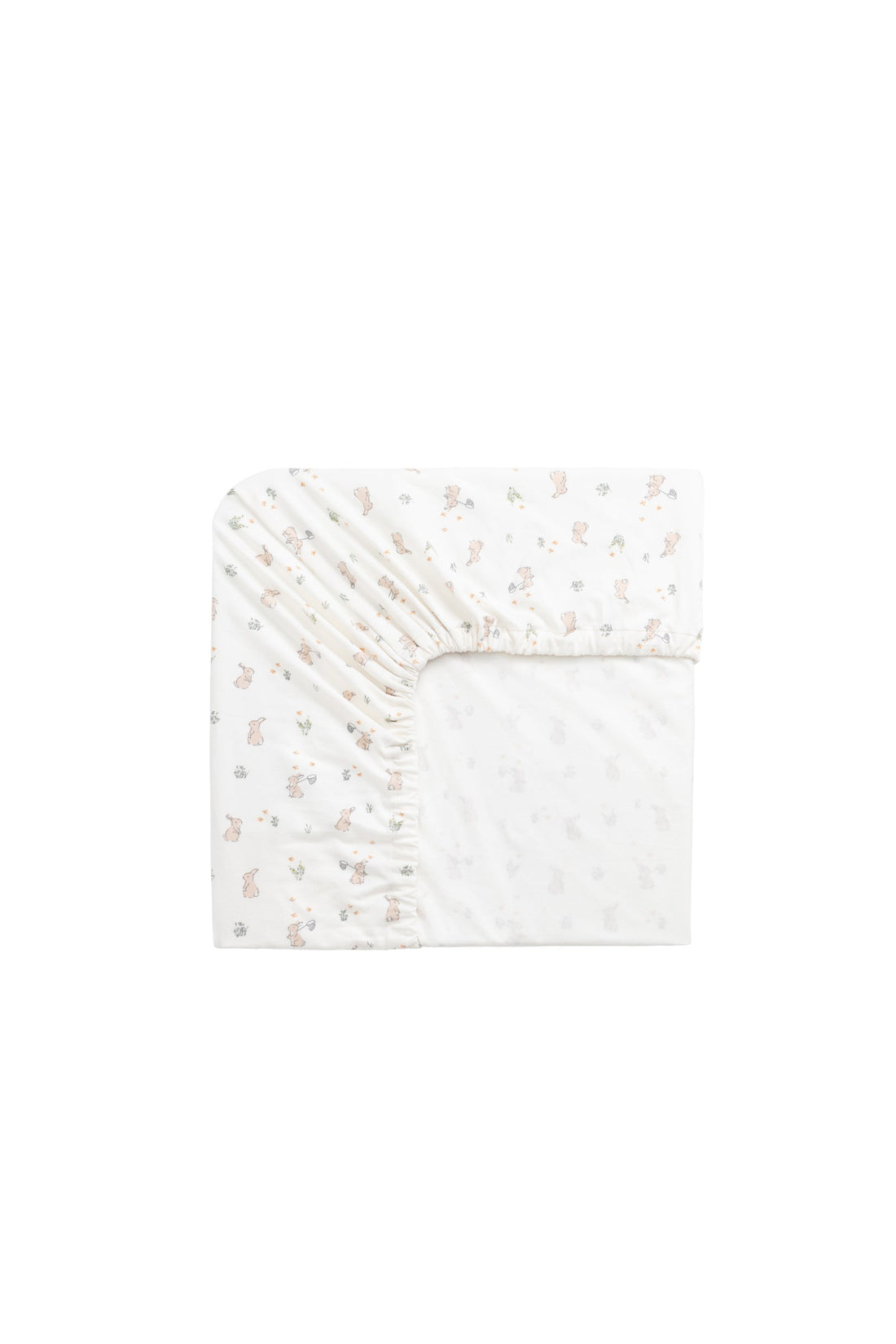 Jamie Kay Organic Cotton Crib Sheet in Jardin Lapin Garden Crisp