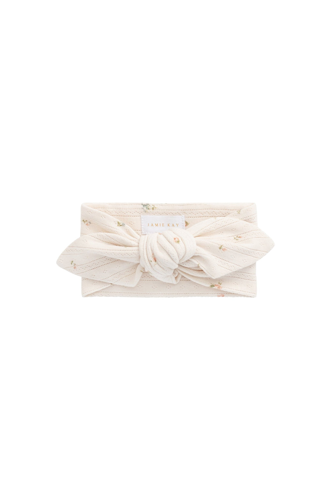 Jamie Kay Organic Cotton Pointelle Headband in Rosewater
