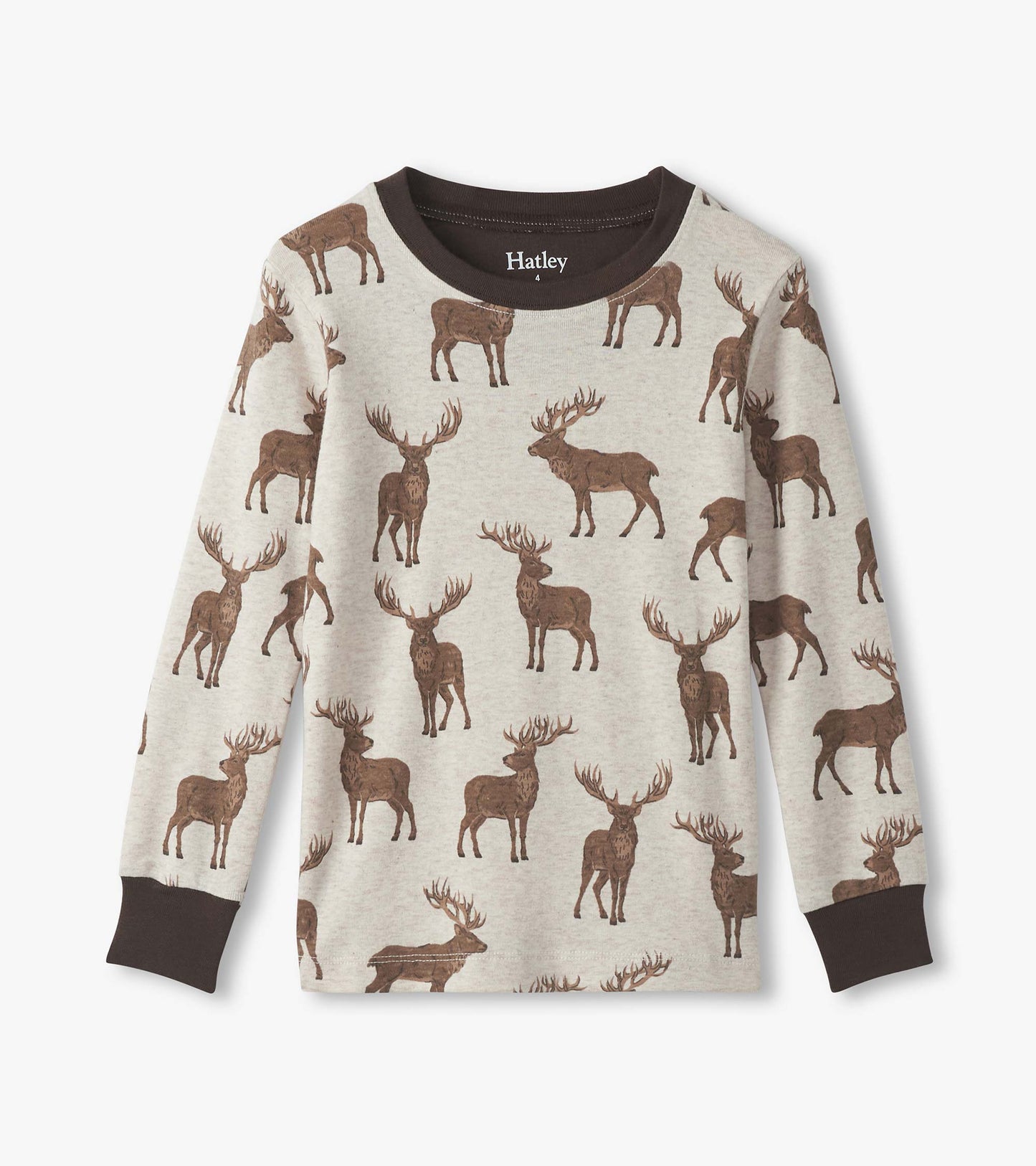 Hatley Cotton Pajama Set in Pine Brush Stags