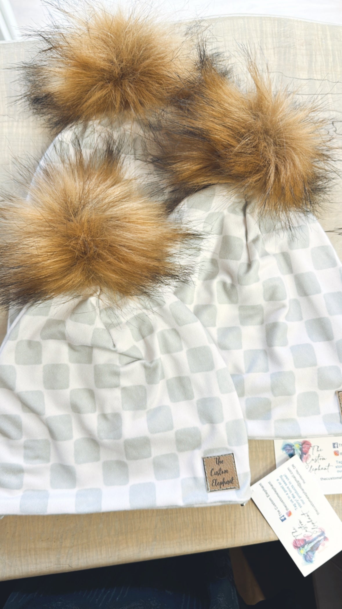 The Custom Elephant Pom Beanies