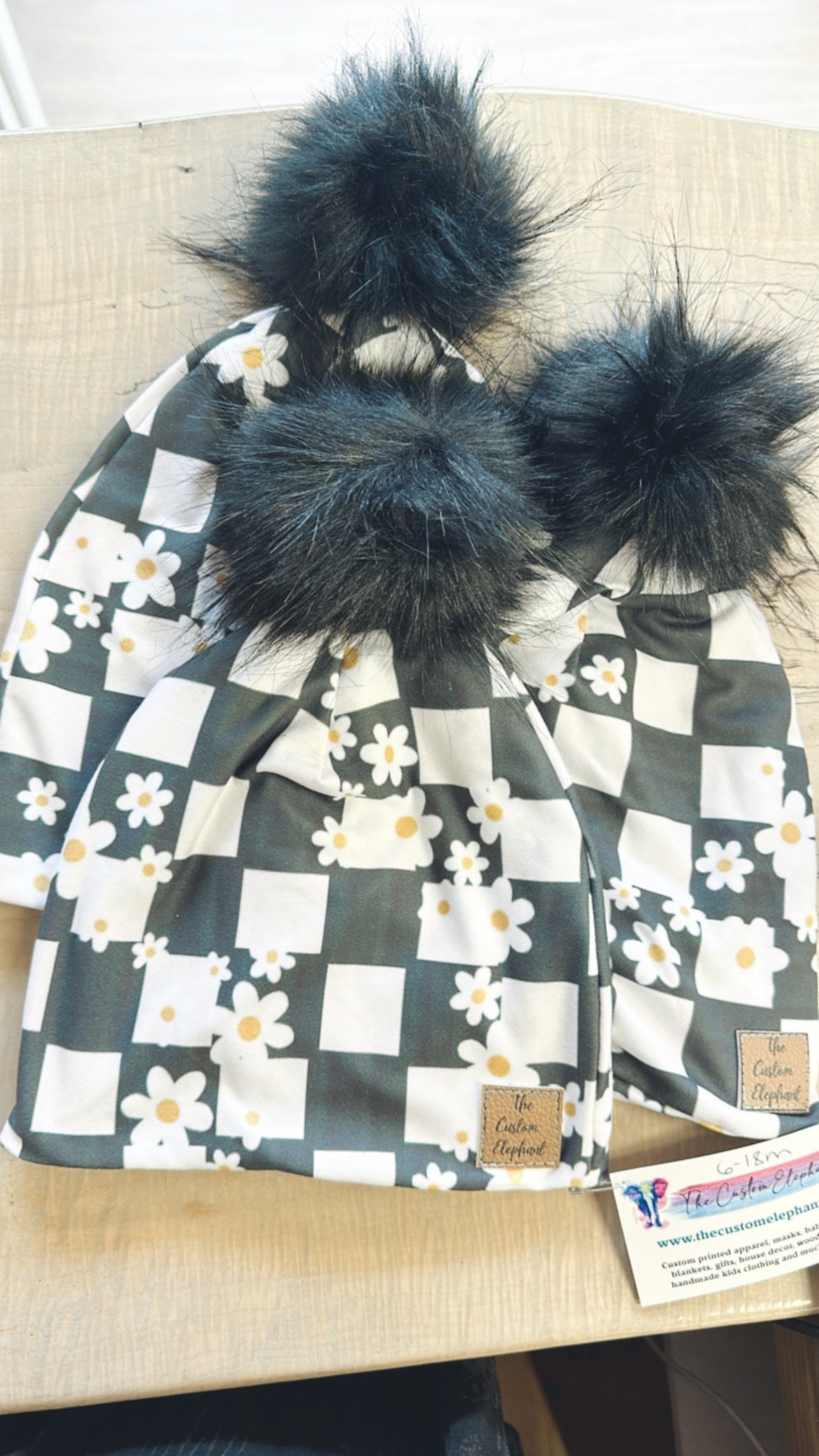 The Custom Elephant Pom Beanies