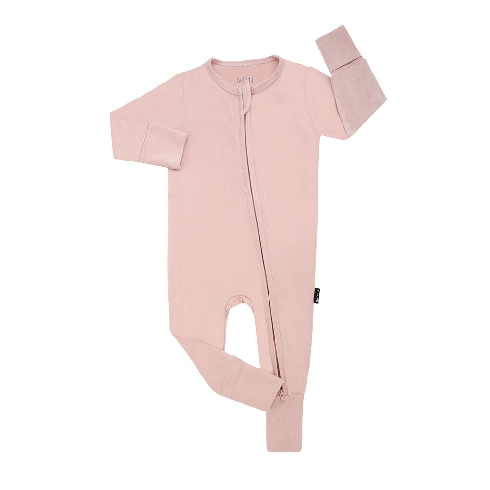 Belan J Foldover Cuff Footless Bamboo Sleeper in Rose Quartz