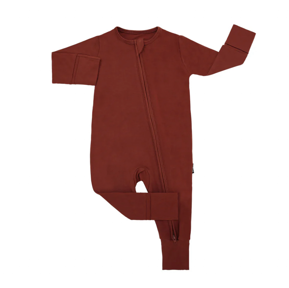 Belan J Foldover Cuff Footless Bamboo Sleeper in Rust