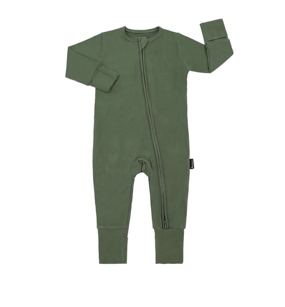 Belan J Foldover Cuff Footless Bamboo Sleeper in Evergreen