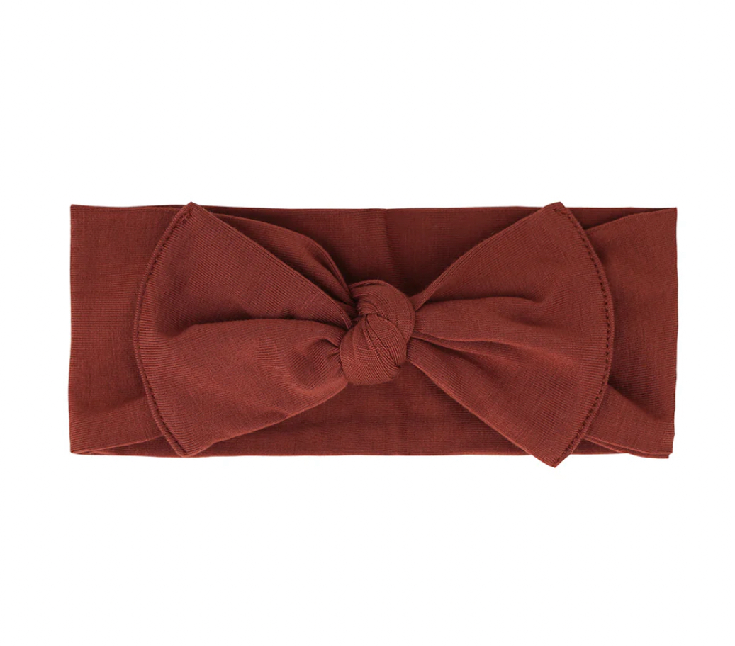 Belan J Headband Bow in Rust