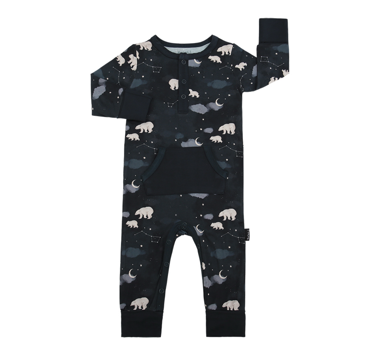 Belan J Long Sleeve Pocket Romper in Polar Bears