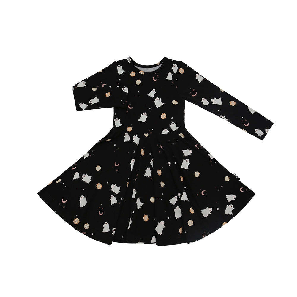 Long Sleeve Twirl Dress - Halloween 24’ Prints