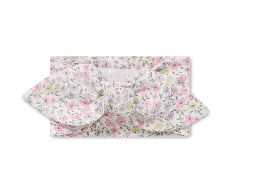 Jamie Kay Organic Cotton Headband Bow in Fifi Mini Slightly Pink