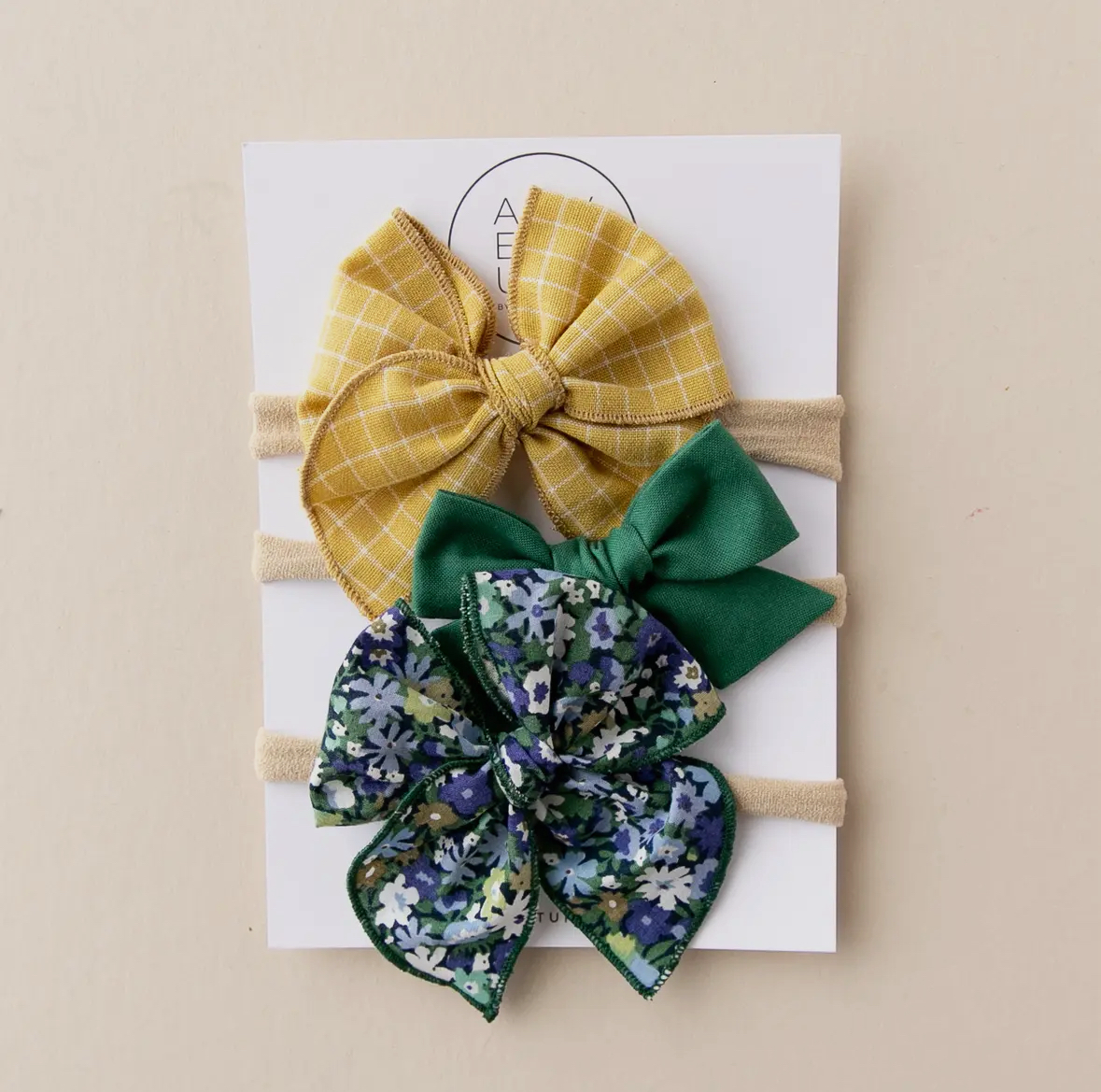Modern Piggy 3 Pack Headband Bow Set