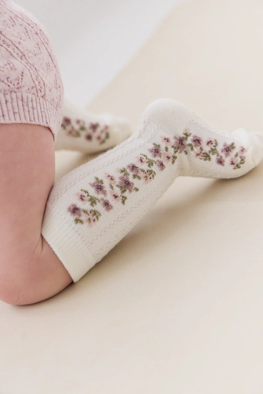 Jamie Kay Cassie Sock in Oatmeal Marle Floral