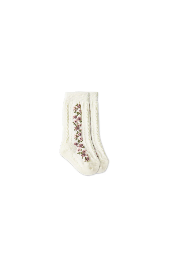 Jamie Kay Cassie Sock in Oatmeal Marle Floral