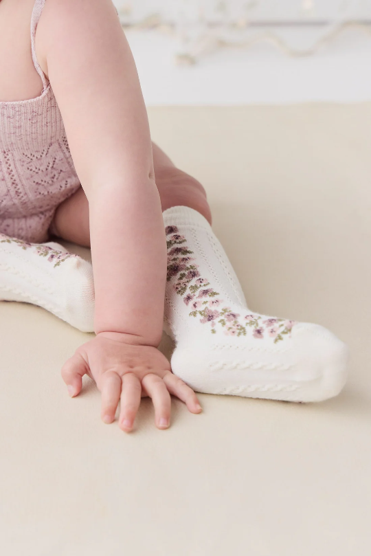 Jamie Kay Cassie Sock in Oatmeal Marle Floral
