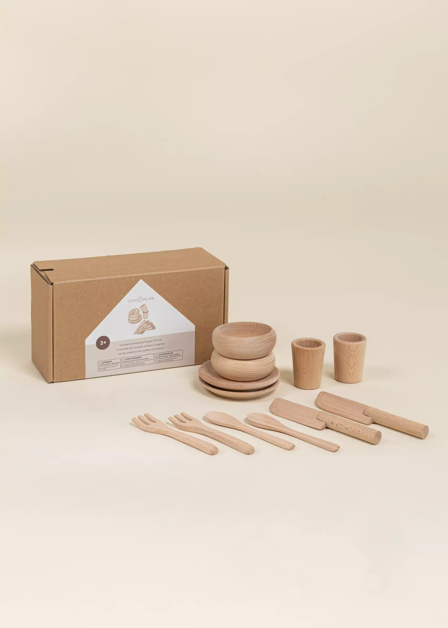 Coco Village Wooden Dinnerware Play Set