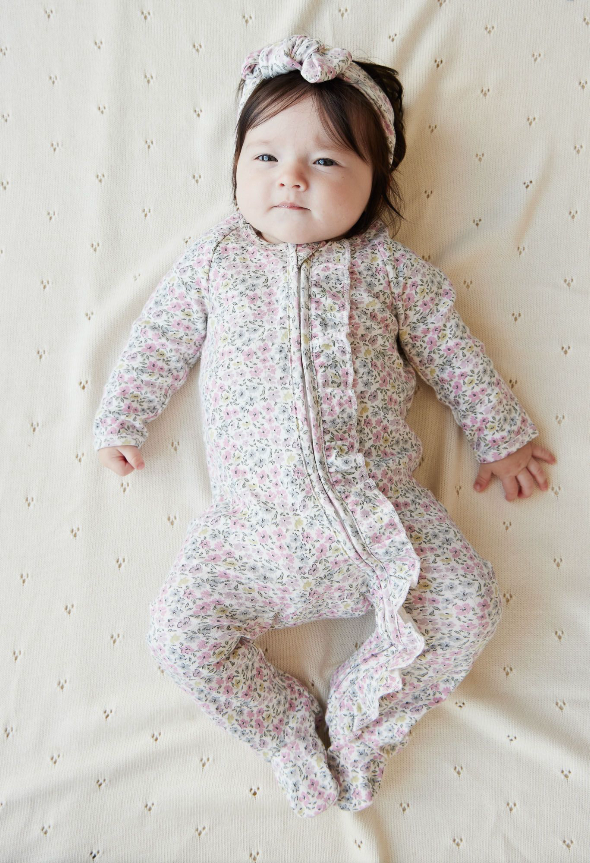 Jamie Kay Organic Cotton Meridith Onepiece in Fifi Mini Slightly Pink