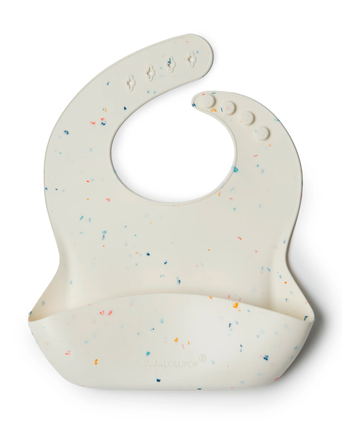 LouLou Lollipop Silicone Bib in Confetti Cream