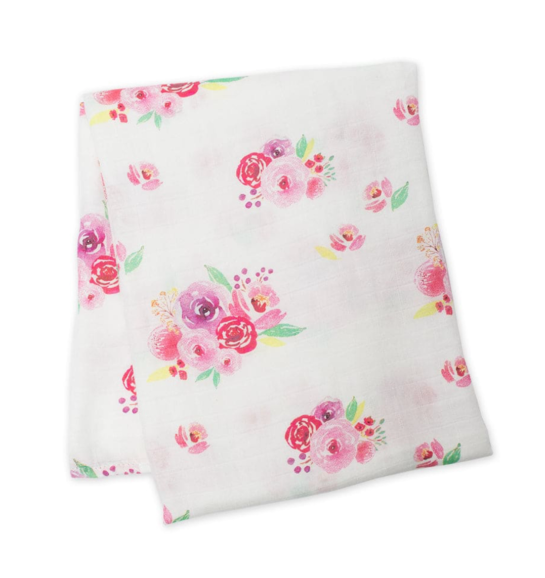 Lulujo Deluxe Muslin Swaddle in Posies