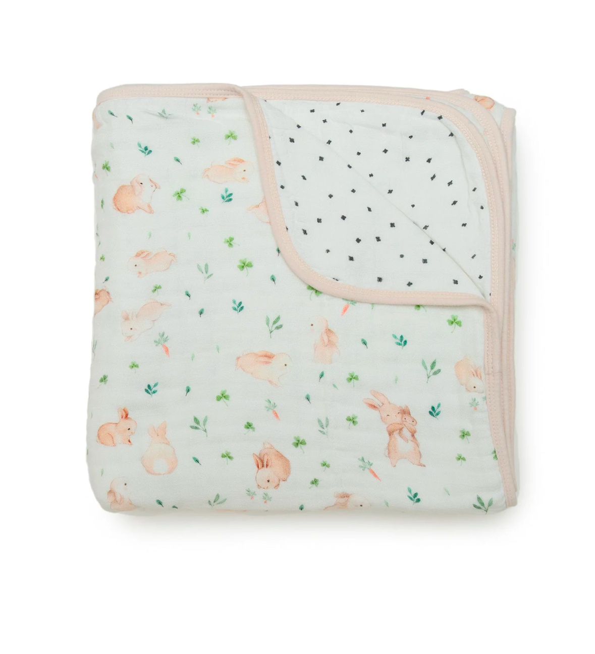LouLou Lollipop Muslin Quilted Blanket in Bunny Meadow