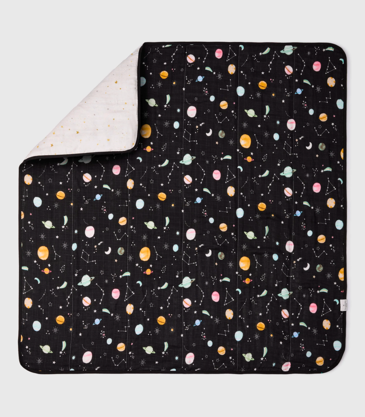 LouLou Lollipop Muslin Quilted Blanket in Planets