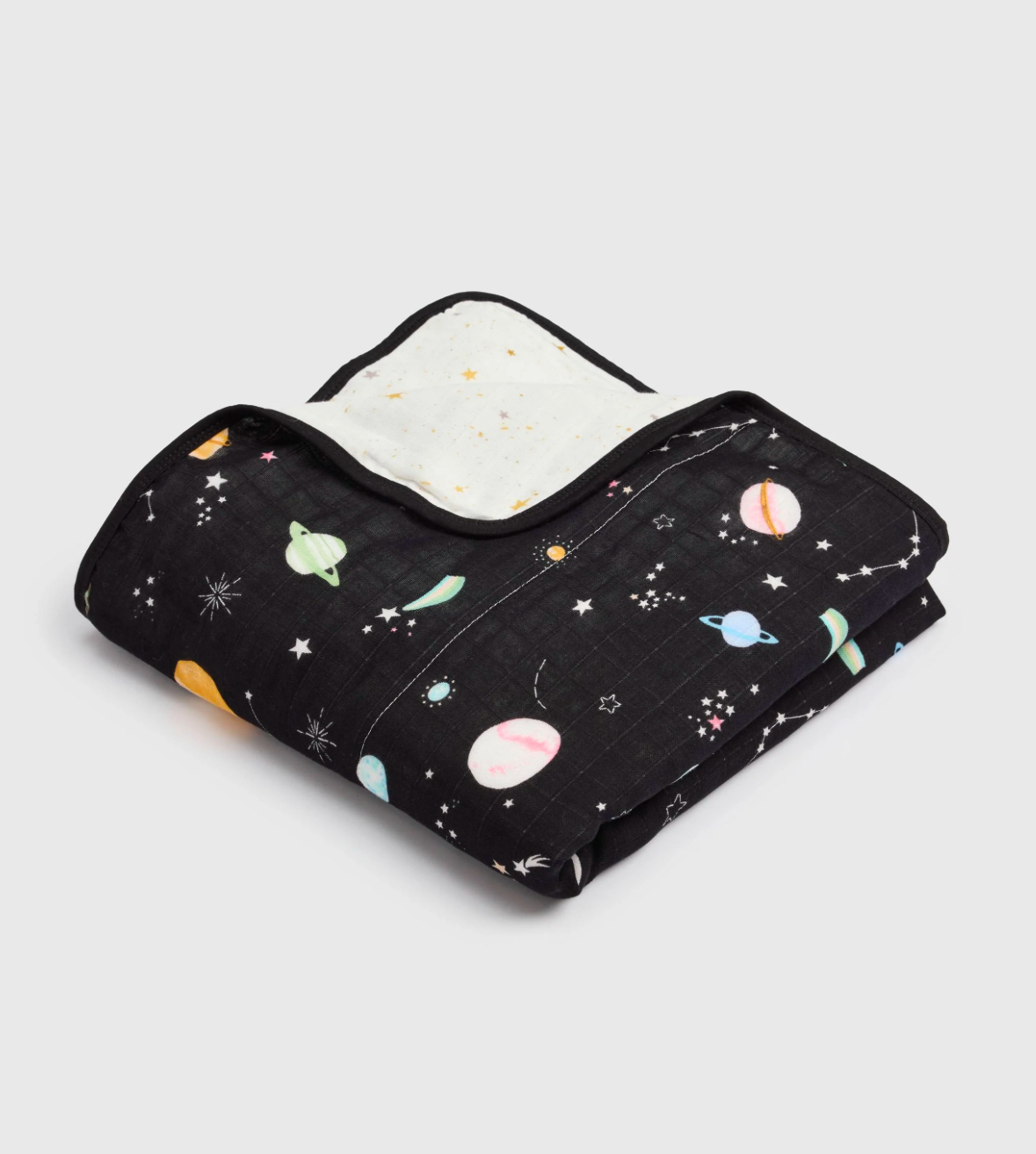 LouLou Lollipop Muslin Quilted Blanket in Planets