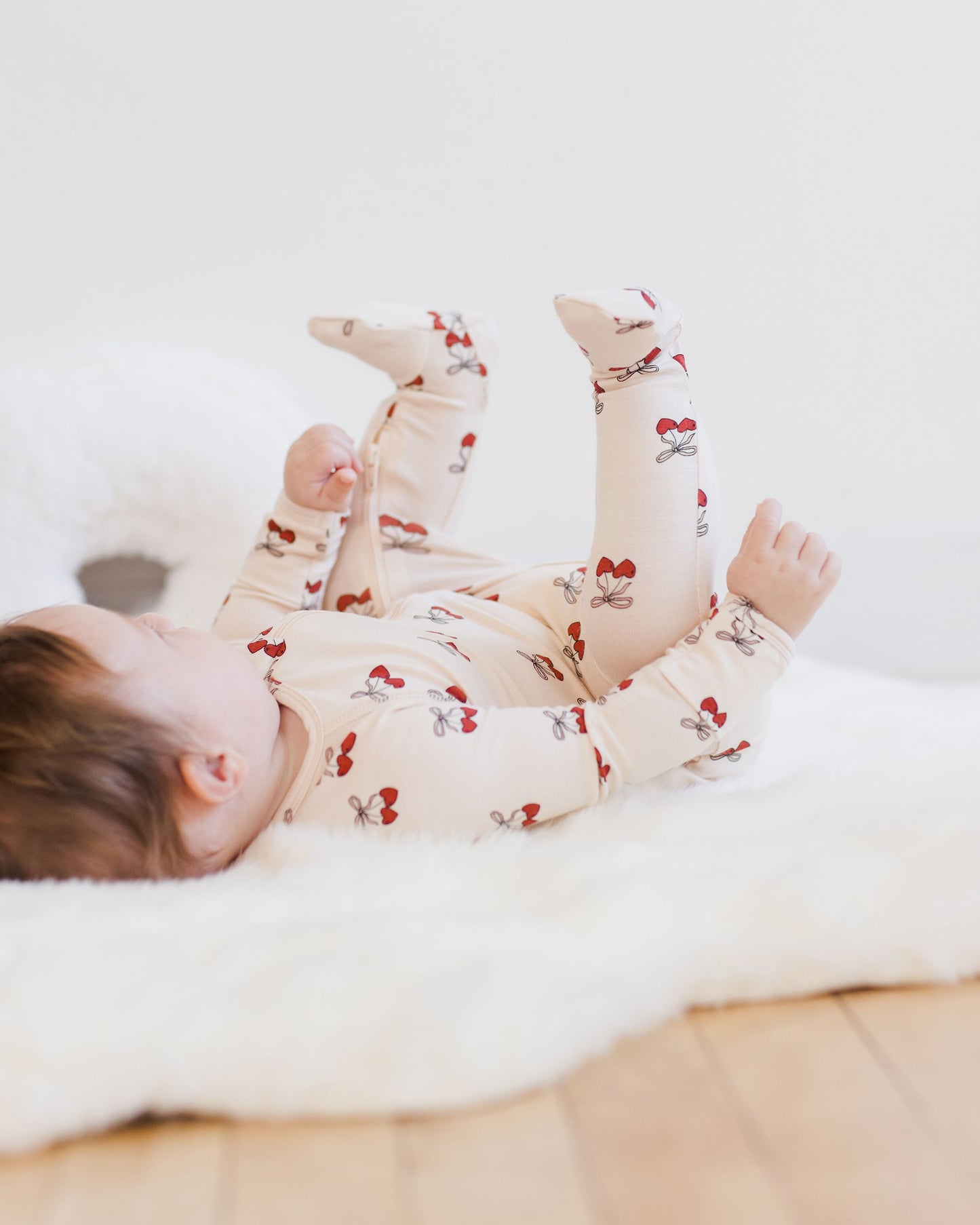 Quincy Mae Bamboo Zip Footie in Mon Amour