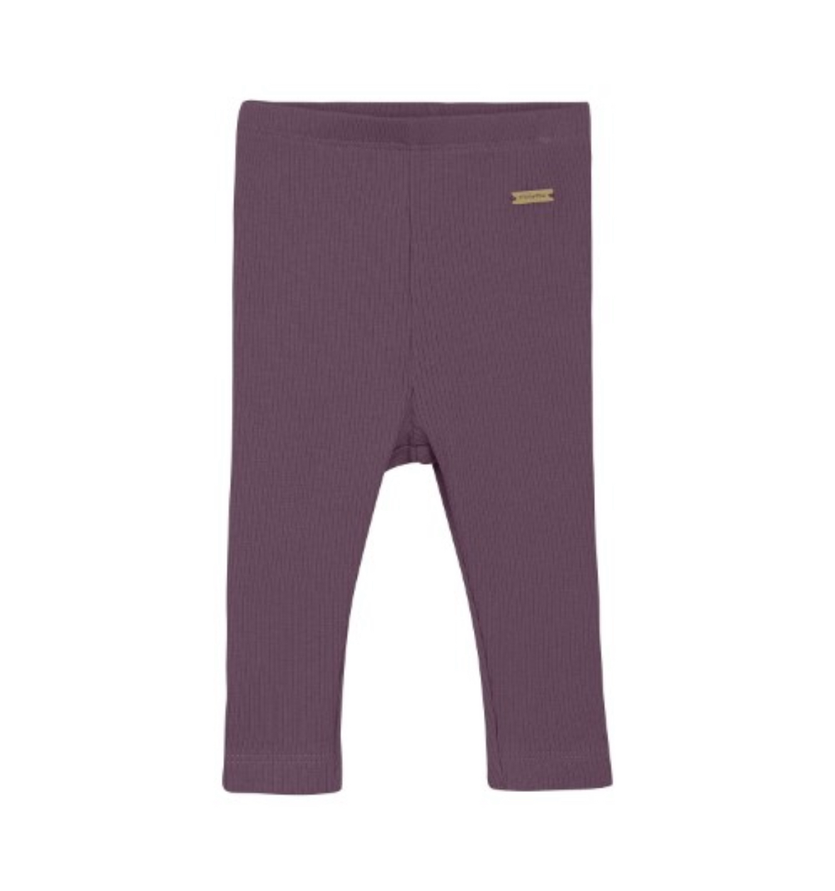 Minymo Ribbed Legging in Black Plum