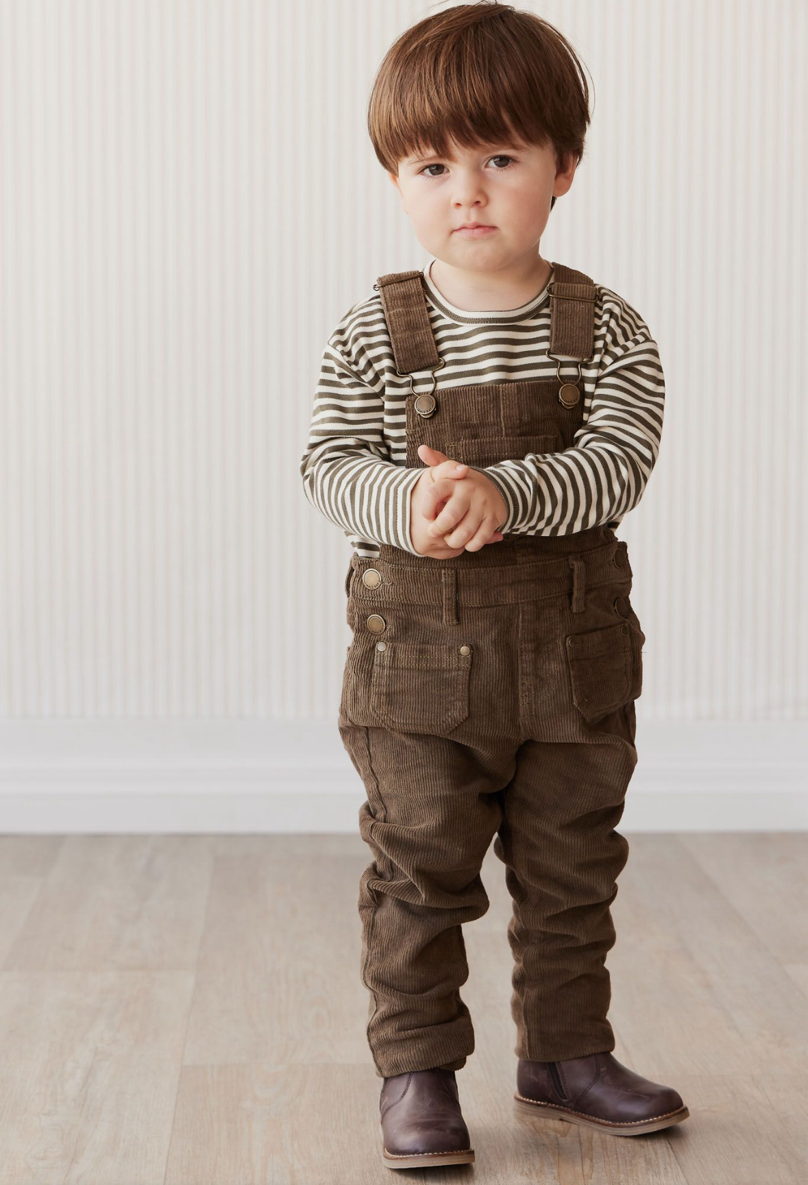 Jamie Kay Arlo Cord Overall in Deep Olive