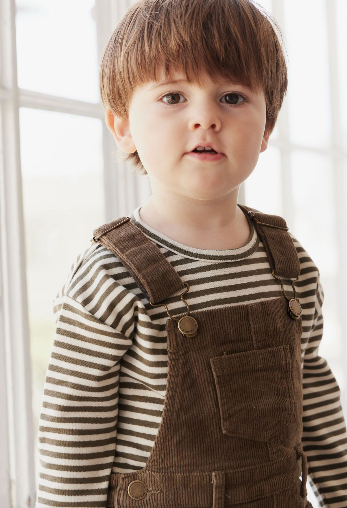Jamie Kay Arlo Cord Overall in Deep Olive