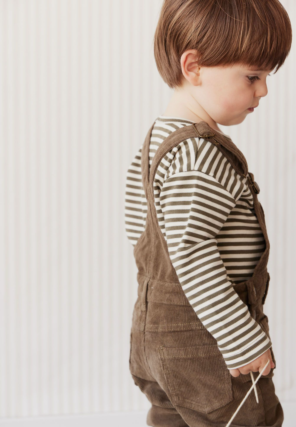 Jamie Kay Arlo Cord Overall in Deep Olive